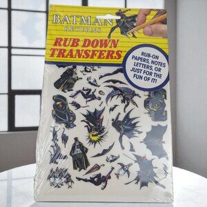 Vintage 1992 Batman‎ Returns Colorforms Rub down Transfers Notebook - New Sealed
